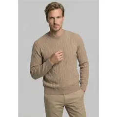 NEW MAN - Sweater Leicester Camel Melange