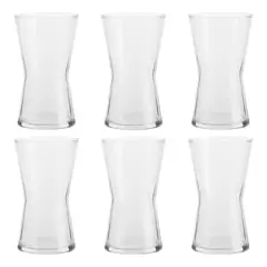 LAV - Set 6 Vasos Altos 350ml Derin Vidrio Bebida Tragos Color Blanco