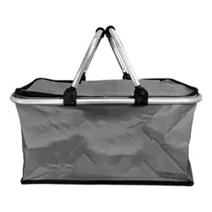 GENERICO - Bolso Canasta Termica Plegable Negro Cooler Picnic Camping Negro