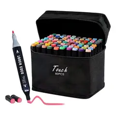 GENERICO - Set 80 Marcadores Doble Punta Rotuladores Plumones Touch