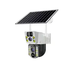 GENERICO - Cámara PTZ Solar WiFi V380 Doble Lente Compatible con Intercomunicador de Voz Bidireccional Cámara CCTV