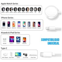 Cargador Inalámbrico 2 En 1 Para Apple Watch Y Iphone/ipad Blanco