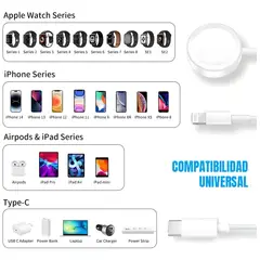 GENERICO - Cargador Inalámbrico 2 En 1 Para Apple Watch Y Iphone/ipad Blanco
