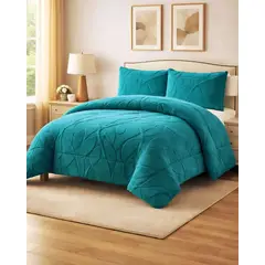 GENERICO - Cubrecama Acolchado con chiporro diseño Texturizado Hojas 2 Plazas