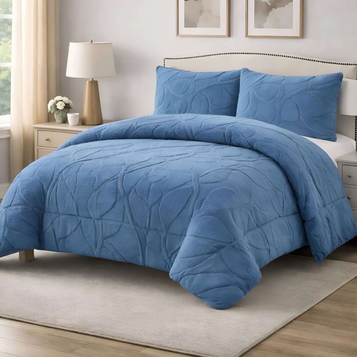 GENERICO - Cubrecama Acolchado con chiporro diseño Texturizado Hojas King