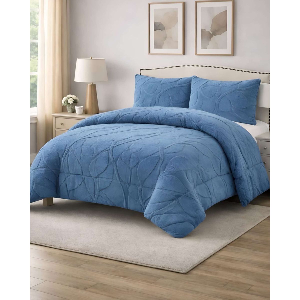 GENERICO - Cubrecama Acolchado con chiporro diseño Texturizado Hojas King