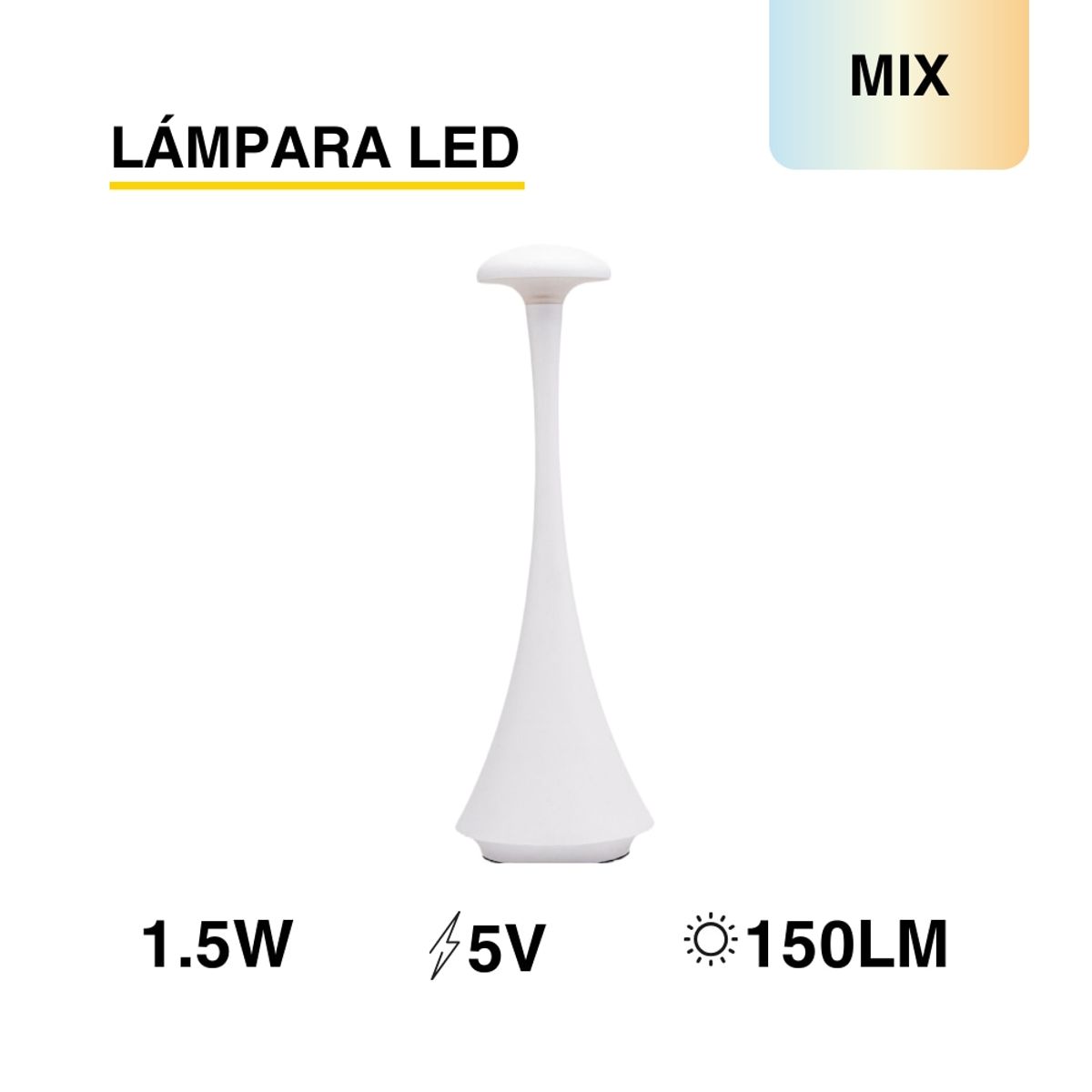 Lámpara LED Velador Magnético Blanco 15W CCT Batería Recargable 2000mAh, marca DEMASLED - Foto 2