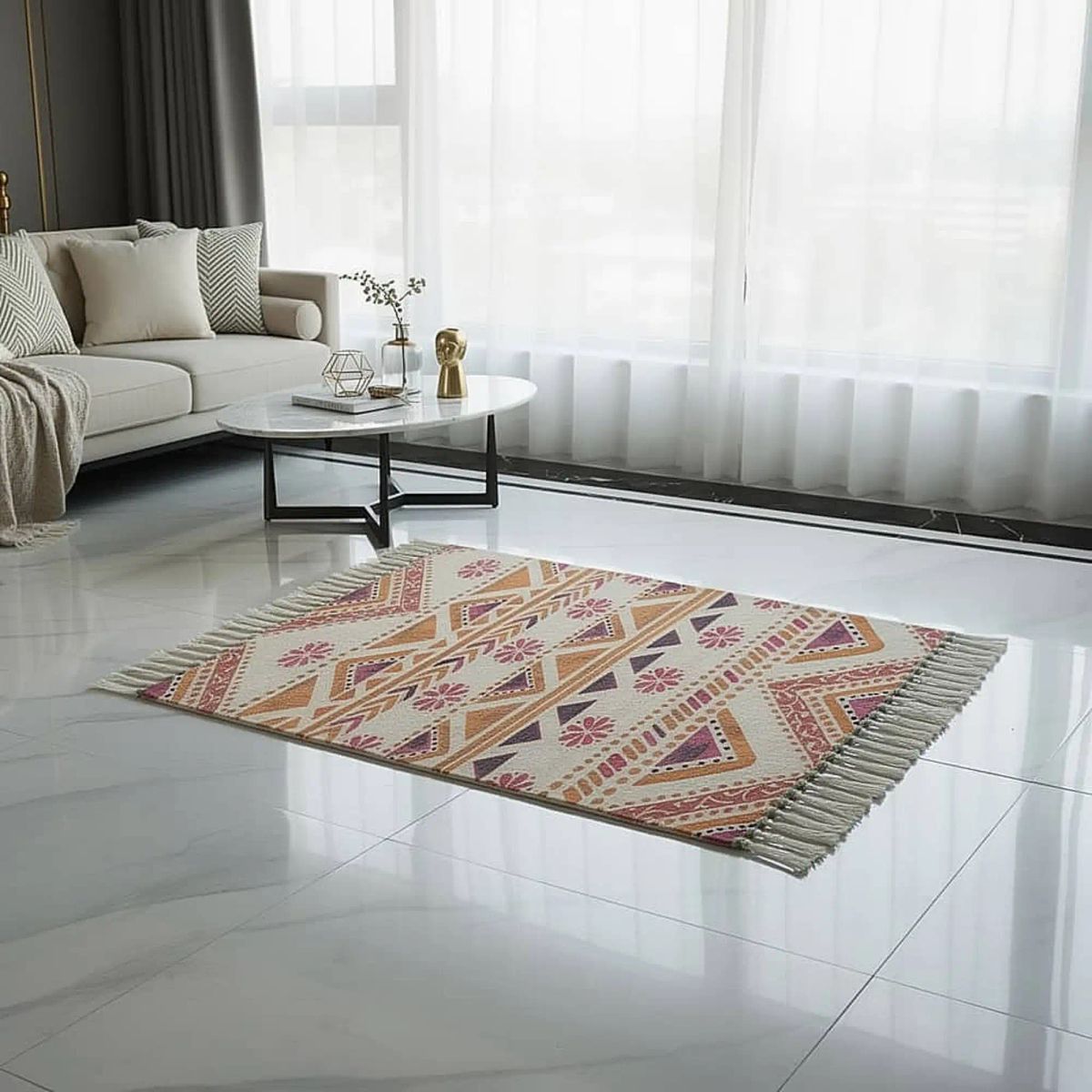 GENERICO - SET DE 2 BAJADAS DE CAMAS DECORATIVAS 60x90cm 03