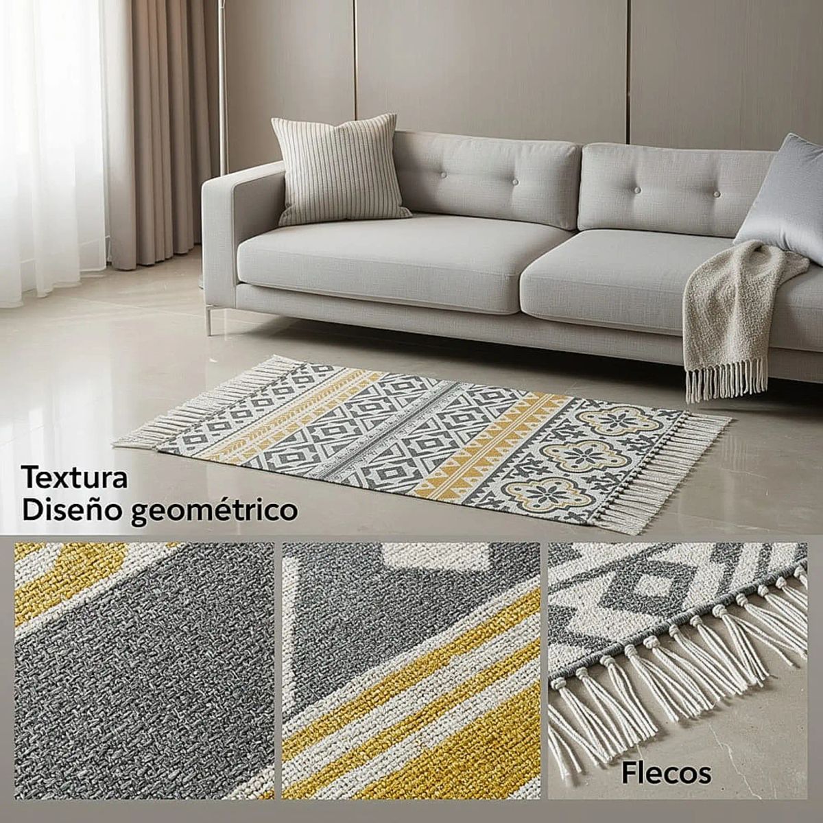 GENERICO - SET DE 2 BAJADAS DE CAMAS DECORATIVAS 60x90cm 06
