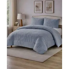 GENERICO - Cubrecama Texturizado con chiporro diseño Hojas 2 Plazas