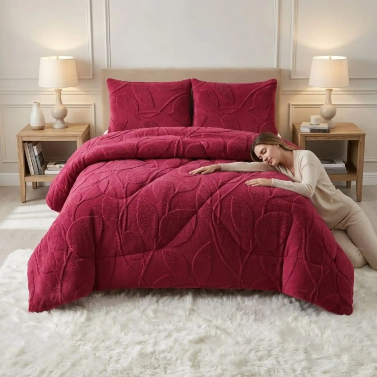 GENERICO - Cubrecama Plumón Sherwood de King con Fundas de Almohada
