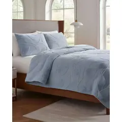 GENERICO - Cubrecama Texturizado con chiporro diseño Hojas King