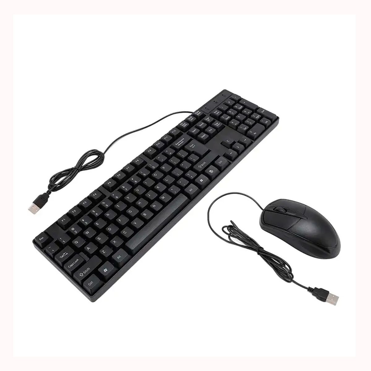 GENERICO - Kit combo teclado y mouse alámbrico color negro