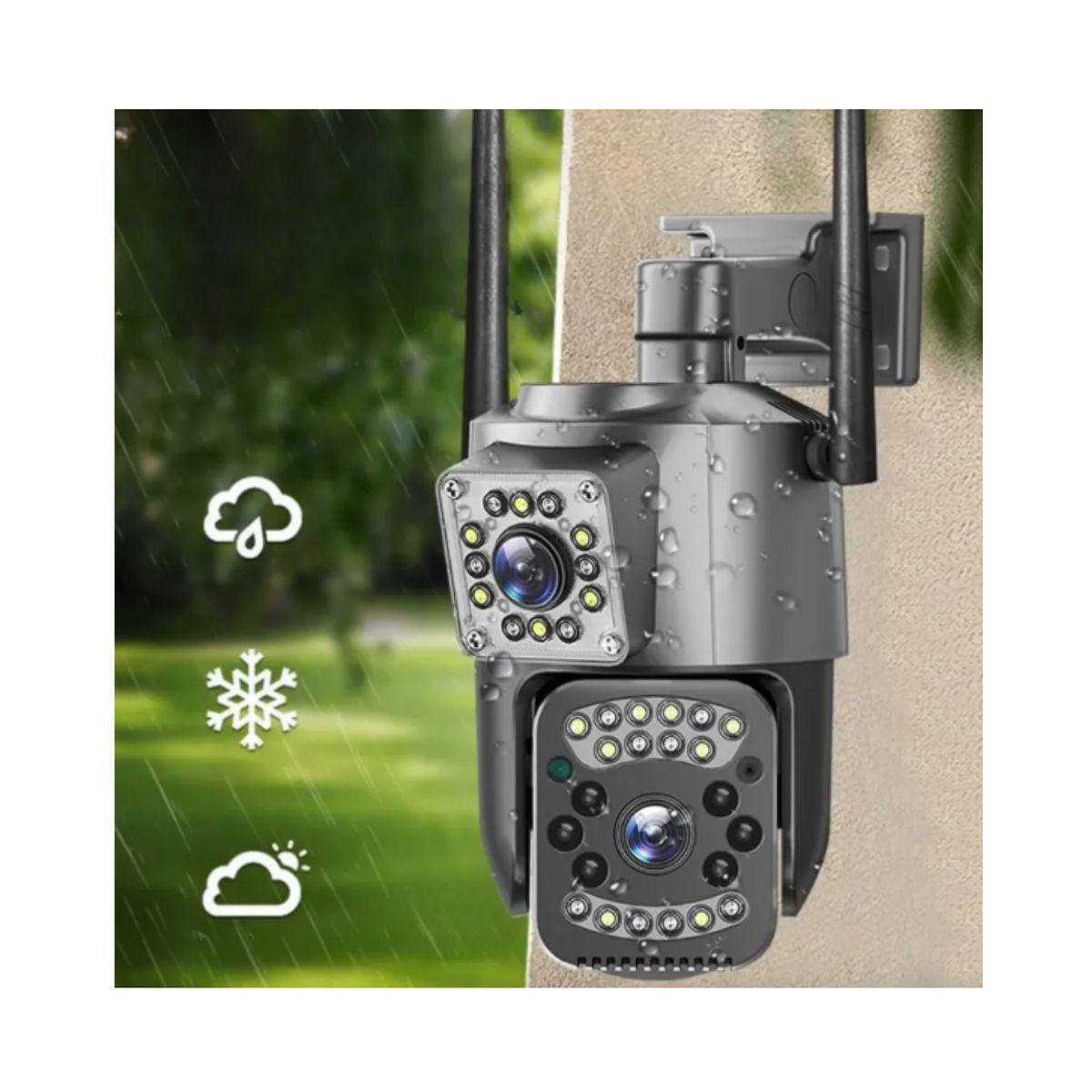 GENERICO - Cámara de Seguridad Exterior Wifi PTZ Full HD V380 Pro - Audio Bidireccional y Visión Nocturna