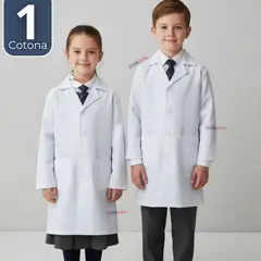 UTILISIMO - Cotona Delantal Escolar Blanca Niño Niña Unisex Bata