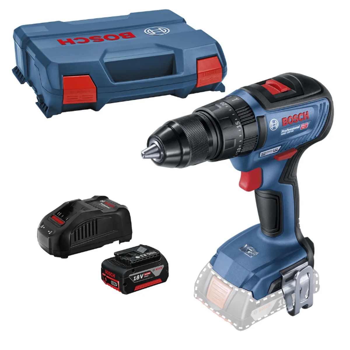 BOSCH - Taladro Percutor Bosch GSB 18V-50 1 bat5ah y maletín
