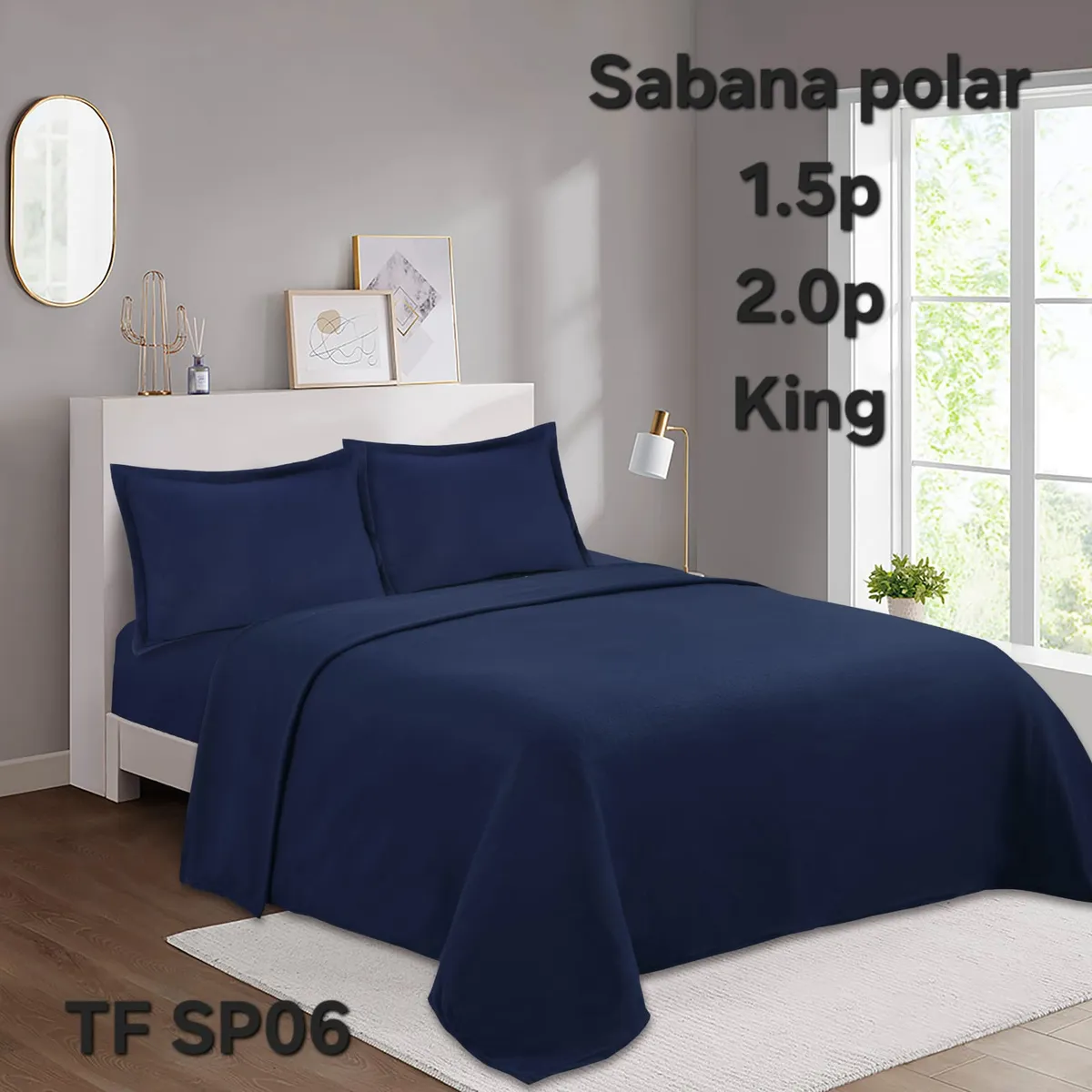 GENERICO - sabana polar lisa color 2 plazas