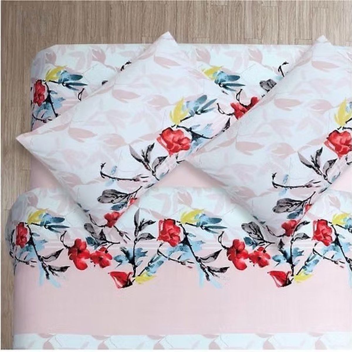 GENERICO - JUEGO DE SABANAS TAMAÑO 1.5 PLAZA 3 PIEZAS 144 HILOS CON DISEÑO BLANCO FLORAL