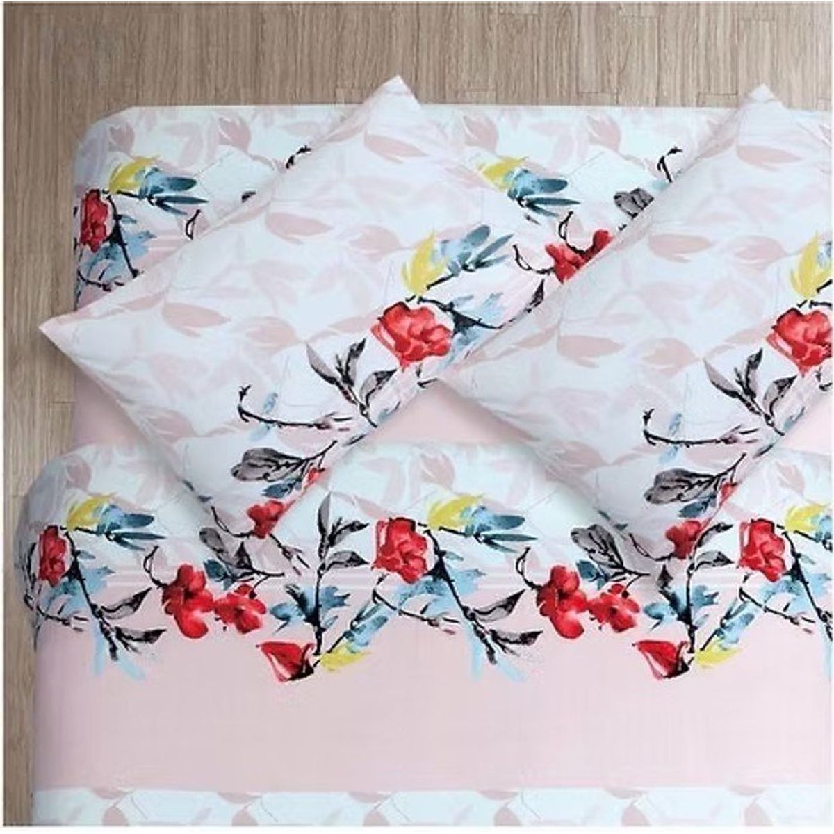 GENERICO - JUEGO DE SABANAS TAMAÑO 1.5 PLAZA 3 PIEZAS 144 HILOS CON DISEÑO BLANCO FLORAL