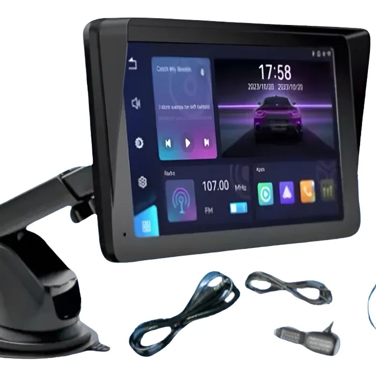 GENERICO - PANTALLA PORTATIL CARPLAY 7 PULGADAS NEGRO