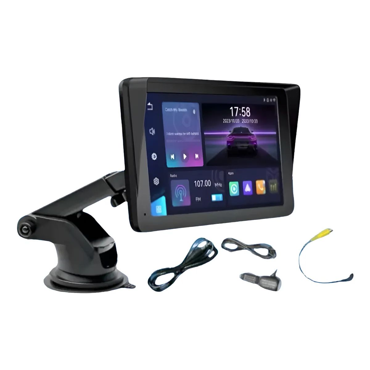 GENERICO - PANTALLA PORTATIL CARPLAY 7 PULGADAS NEGRO
