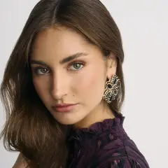 LOUNGE - Aros Mujer Flor Mostacillas Grandes