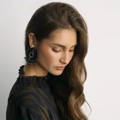 LOUNGE - Aros Mujer Piedra Mostacillas Flecos