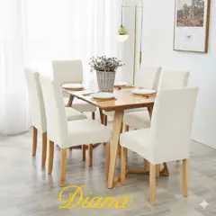 DIANA - FUNDA SILLA CUADRILLE SET DE 6 PIEZAS PREMIUN UNICOLOR BLANCO