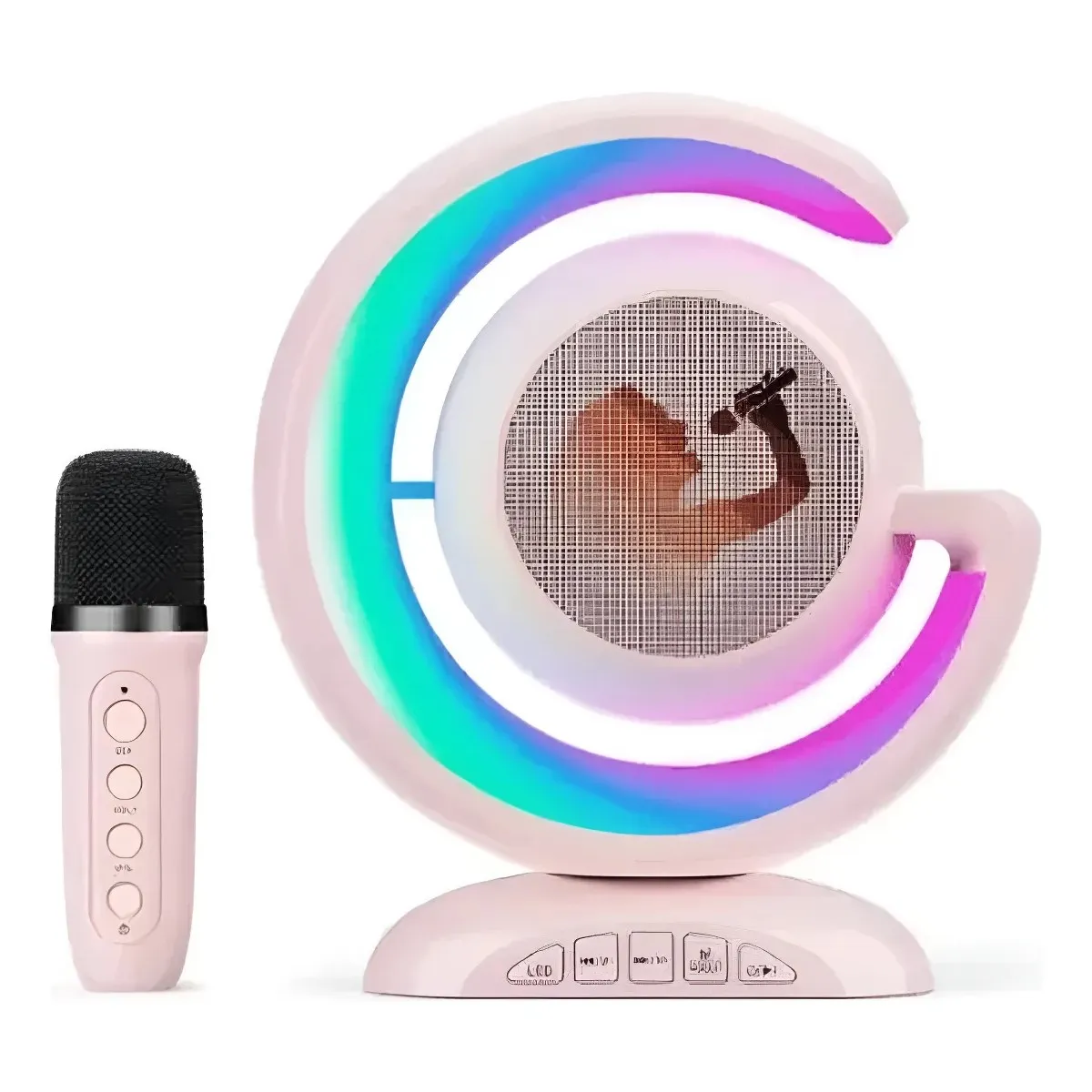 GENERICO - Parlante Karaoke Niños Con Microfono Portatil Recargable Bt Rosa - 240173