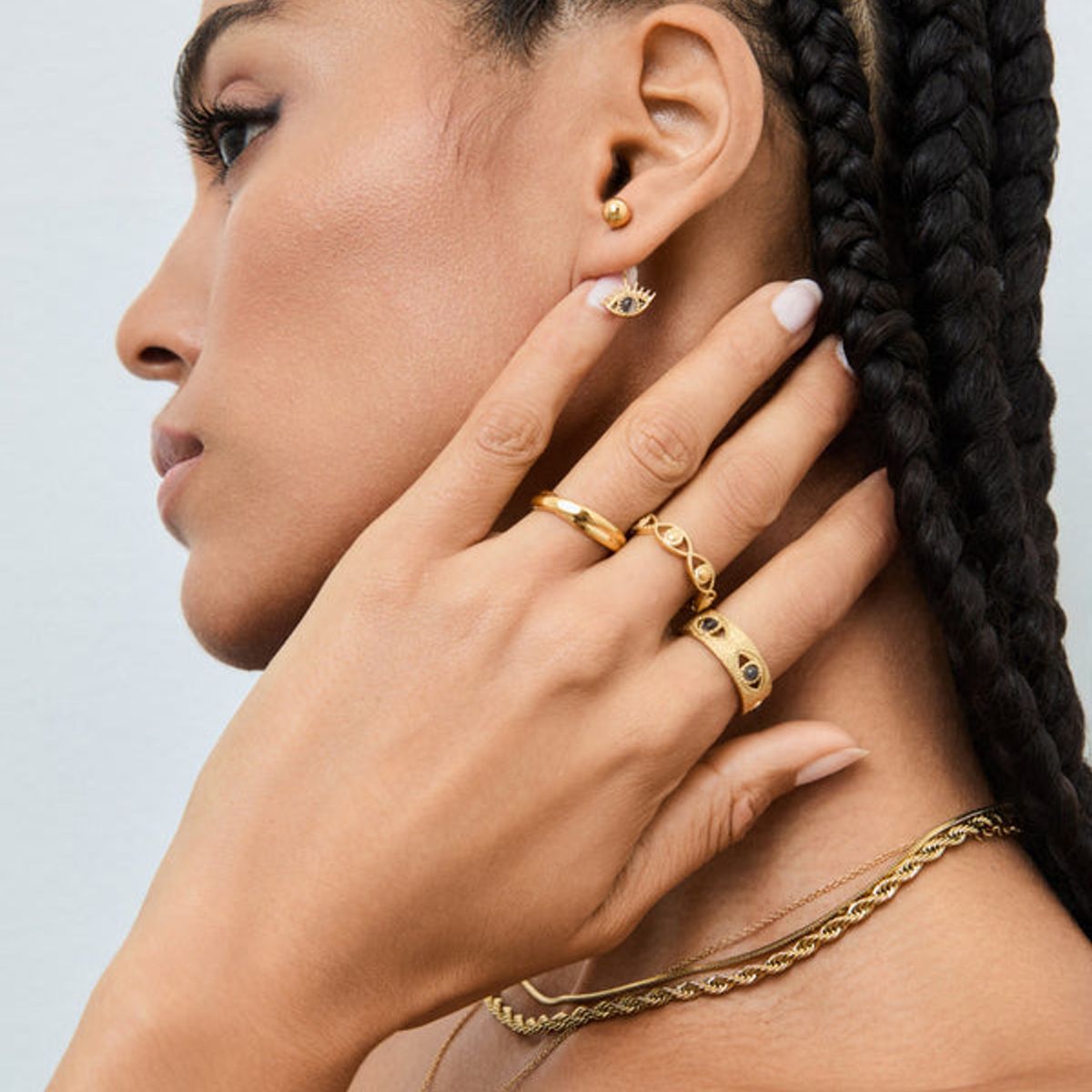 ONE DESIGNED IN LISBON - Anillo Evil Eye Gold