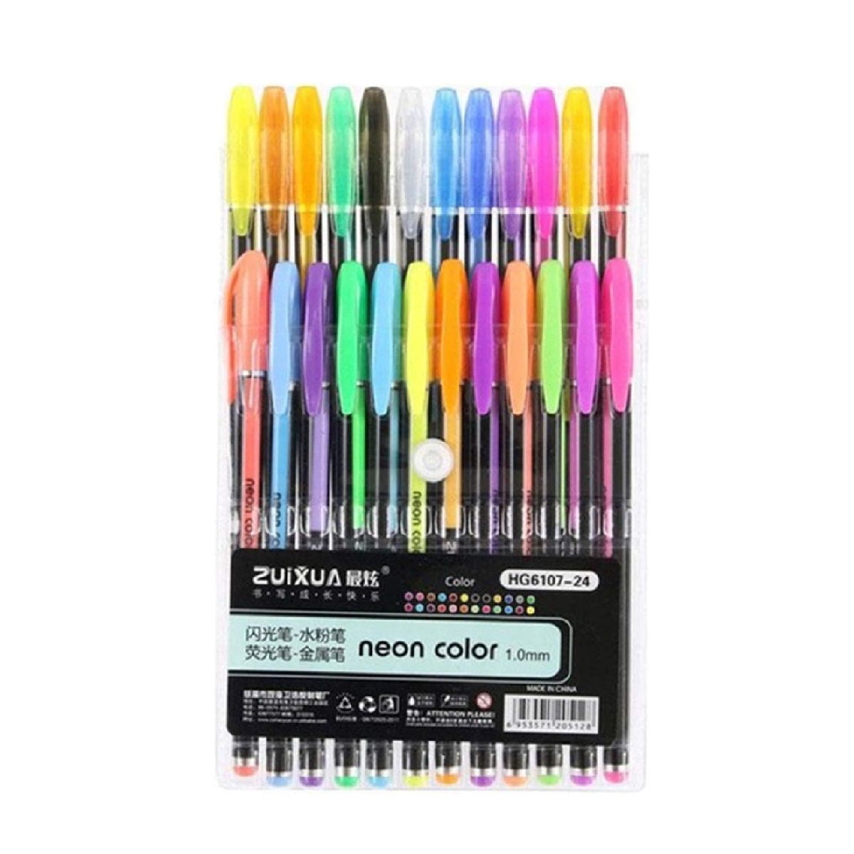 GENERICO - Set De 24 Lápices De Gel Neon Metalizados Fluorescente Glitter