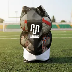 MUUK - Bolso Balonero 18 Un Negro Liso Transportar Pelotas