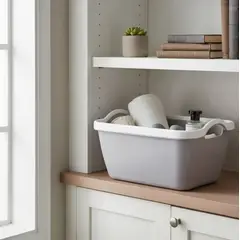 GENERICO - Canasto Organizador Plástico Multiuso Con Asas 21x15x115cm