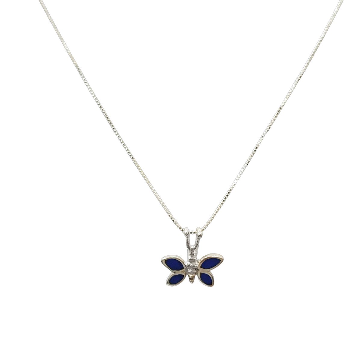 ANDREA COGGIOLA JOYAS - Collar Mariposa Lapislázuli Plata Fina 925