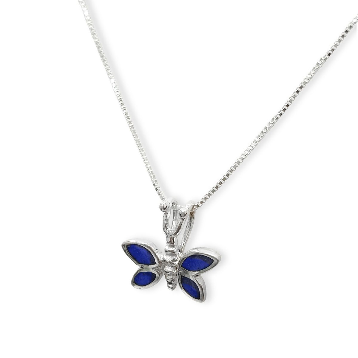 ANDREA COGGIOLA JOYAS - Collar Mariposa Lapislázuli Plata Fina 925
