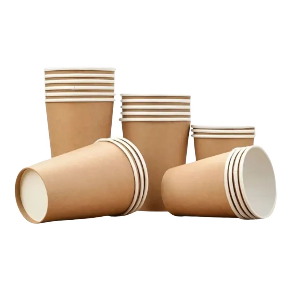 GENERICO - Vasos Polipapel Kraft 8oz Desechables Café Pack 100 Unidades Marrón