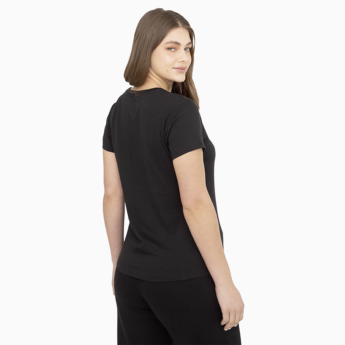 CONVERSE - Polera Converse Wild Star Chevron M/C Mujer Negro
