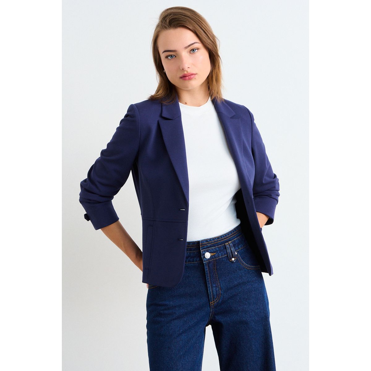 IO - Blazer Liso Mujer Azul Io