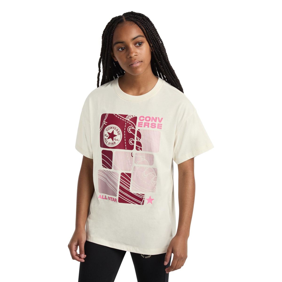 CONVERSE - Polera Converse Graphic Boyfriend M/C Niña Blanco