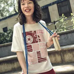 CONVERSE - Polera Graphic Boyfriend M/C Niña Blanco