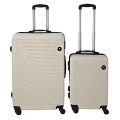 GENERICO - Pack de 2 Maletas Rigidas 10 kg y 28 kg Cabina y Bodega Beige