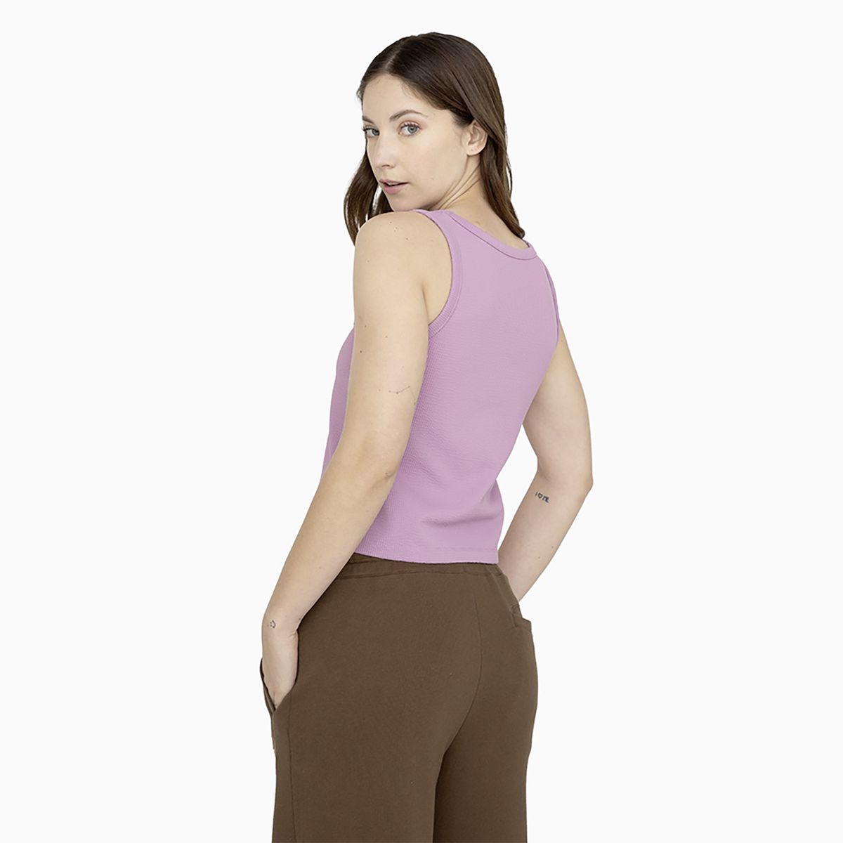 CONVERSE - Polera Converse Design Rib Slim S/M Mujer Rosado