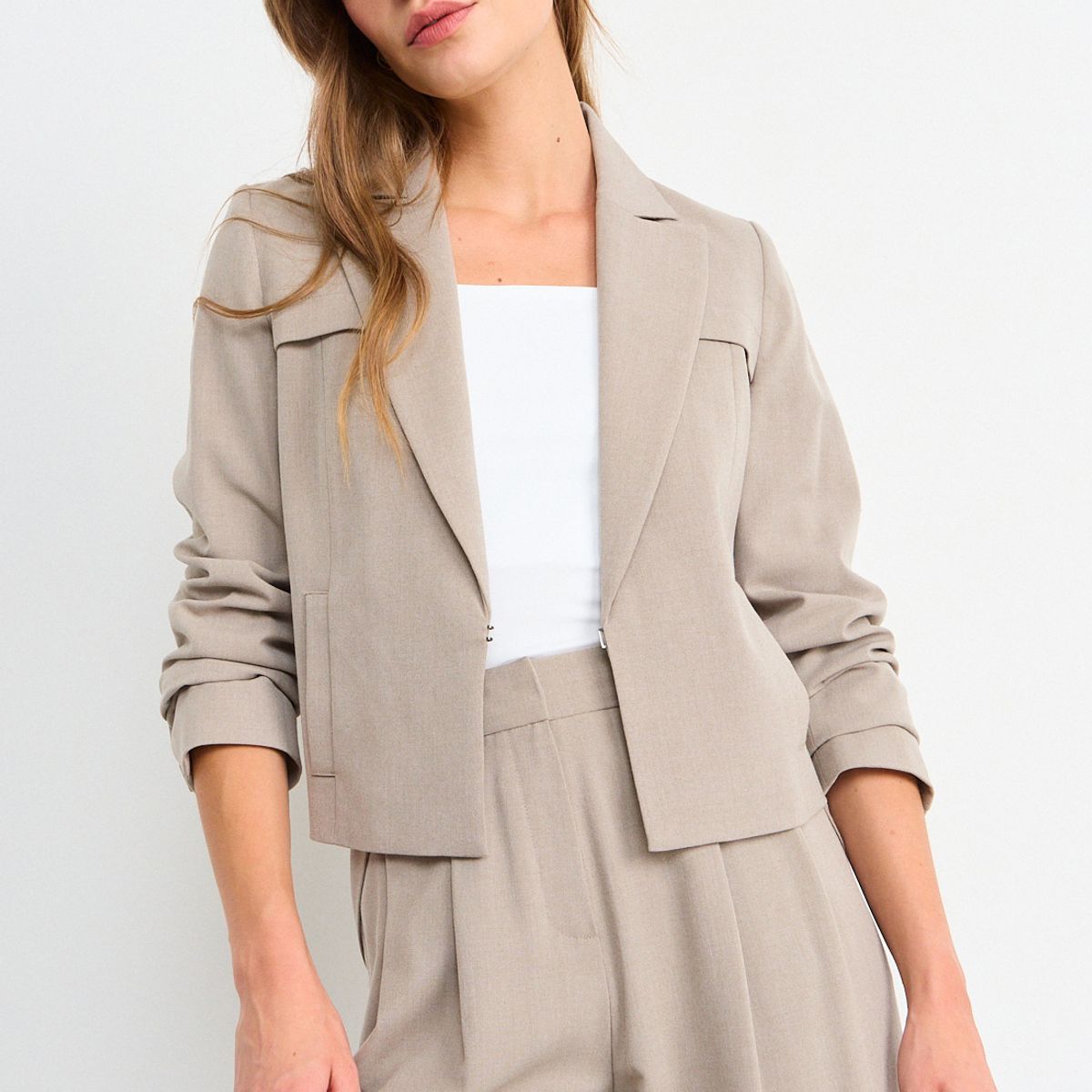 IO - Blazer Liso Mujer Avellana Io