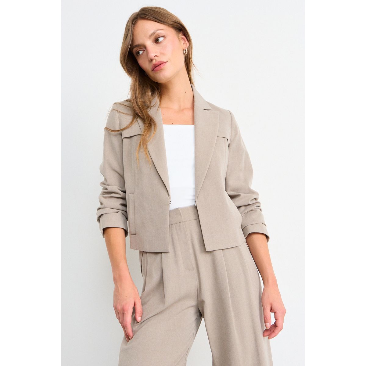 IO - Blazer Liso Mujer Avellana Io