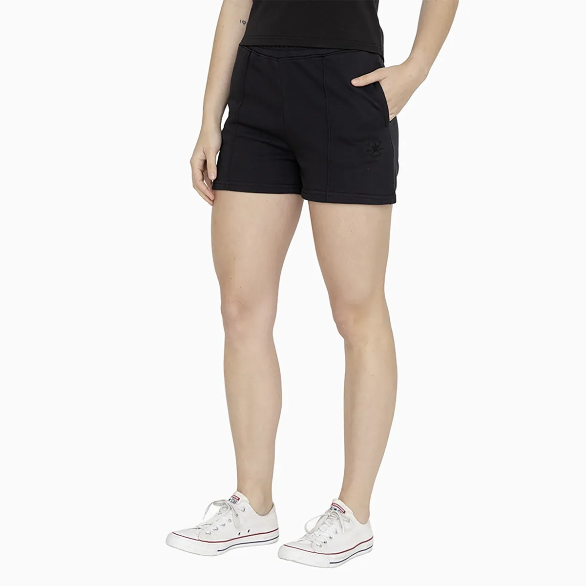 CONVERSE - Short Converse Small Shine Patch Mujer Negro