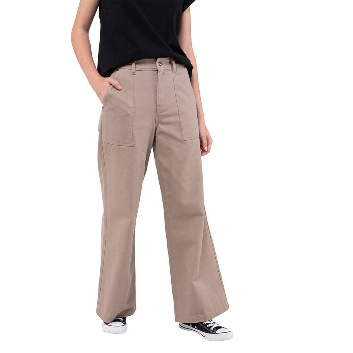 CONVERSE - Pantalón Converse Star Chevron Mujer Café