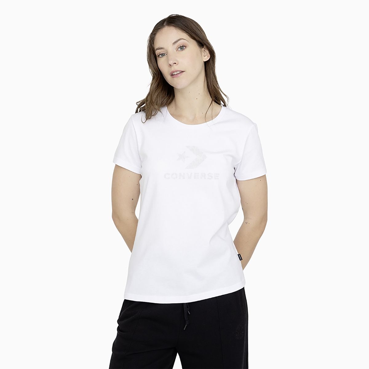 CONVERSE - Polera Converse Wild Star Chevron M/C Mujer Blanco