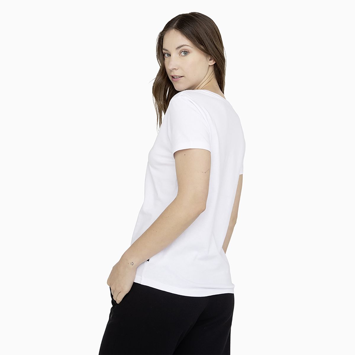 CONVERSE - Polera Converse Wild Star Chevron M/C Mujer Blanco