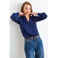 Blusa Lisa Mujer Azul