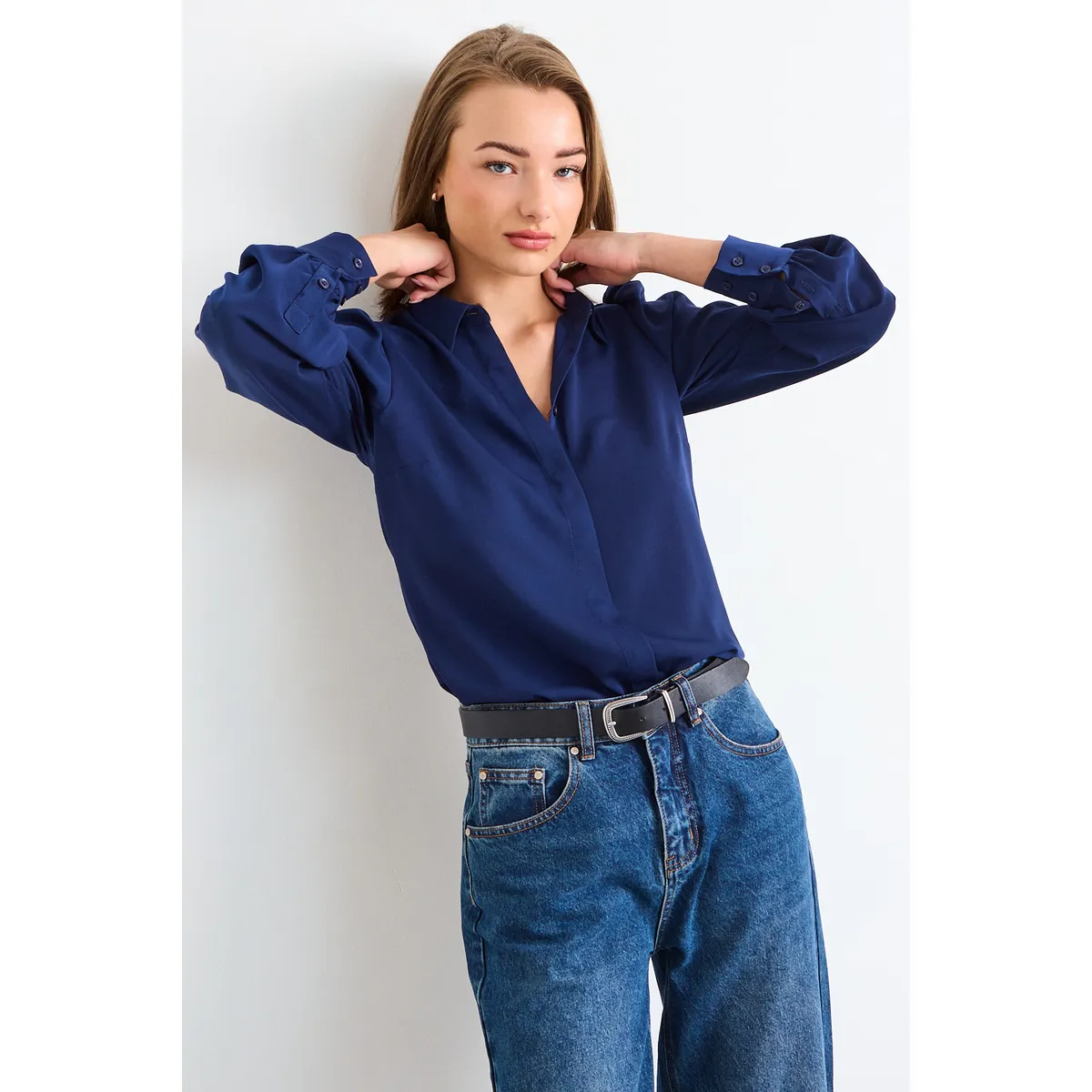 IO - Blusa Lisa Mujer Azul Io